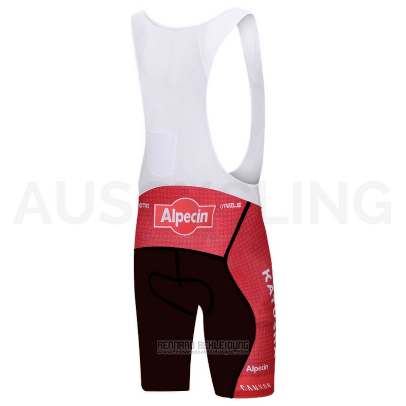 2018 Fahrradbekleidung Katusha Alpecin Rot Trikot Kurzarm und Tragerhose - zum Schließen ins Bild klicken